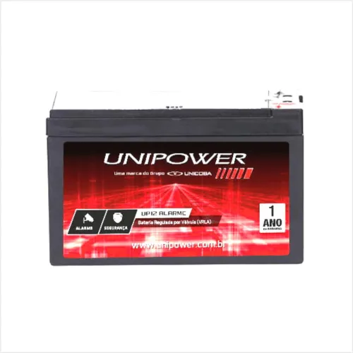 BATERIA SELADA PARA CENTRAL DE ALARME 12V 7A - UNIPOWER