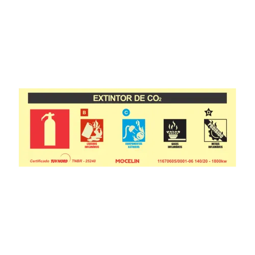 PLACA EXTINTOR DE INCENDIO CO2