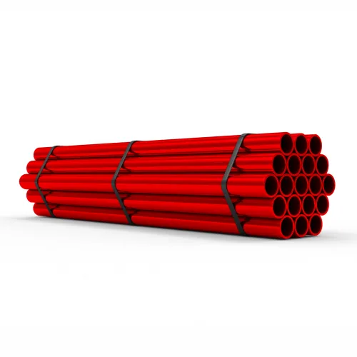 TUBO DE ACO PRETO C/ PINTURA ELETROSTATICA VERMELHA - SCH10 NBR5590 - C/ RANHURA - BARRA DE 6M