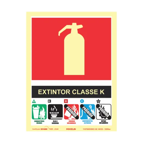 PLACA EXTINTOR CLASSE K