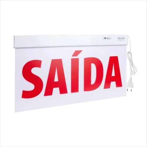 BALIZAMENTO DE SAIDA SLIM 2 FACES VERMELHO 50 X 25CM
